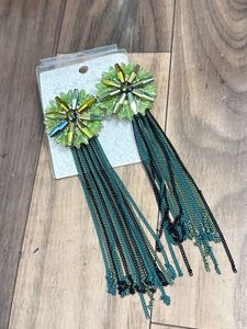 green beautiful earrings