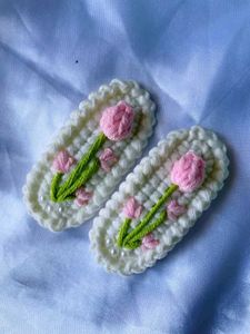 Handmade Crochet Flower Hair Clips