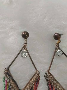 Boho Multi-Color Chain Dangle Earrings