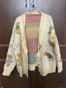 Cute Teddy Bear Knit Cardigan