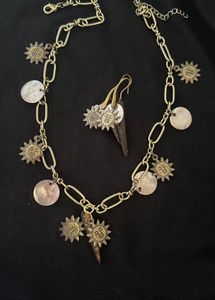Artistic abalone neklace and earings set