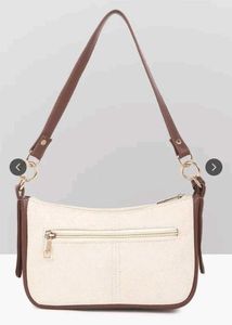 Chic Canvas &amp; Faux Leather Shoulder Bag