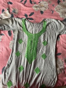 Gray colour Straight kurta