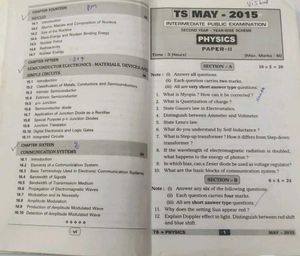 TS &amp; AP Physics Intermediate Test papers