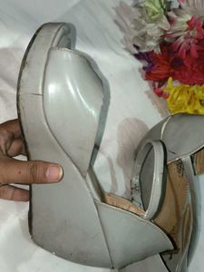Stylish Grey Wedge Sandals