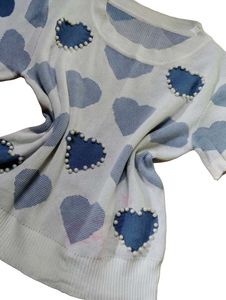 Cute Heart Print Knit Top
