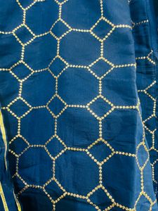 Navy Blue &amp; Gold Sharara Suit