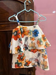 Summer Floral Ruffle Top