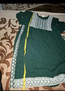 Green Embroidered Kurta Set