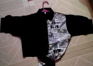 Unique Comic Print Black Shirt