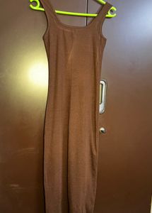 Brown Sleeveless Maxi Dress