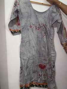 Grey Printed Kurta