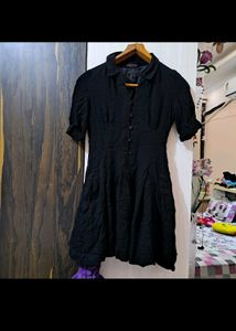 Black Button-Down Mini Dress