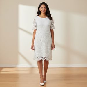 Elegant White Lace Dress