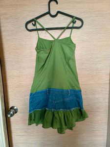 Creative Cotton Denim Dress 💚💙