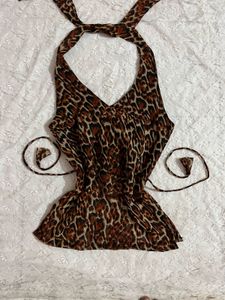 y2k leopard print top &amp; kurti Combo