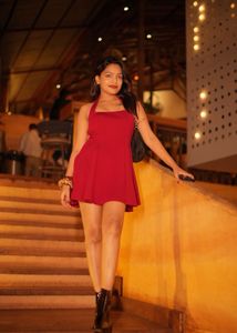 Chic Red Halter Neck Mini Dress