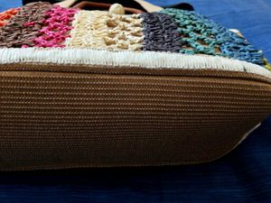 Colorful Woven, Antique Tote Bag, Dual Handles