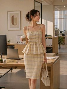 Plaid Peplum Top