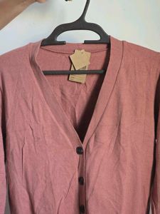 Pink Button-Up Cardigan