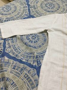 Elegant White Linen Kurta