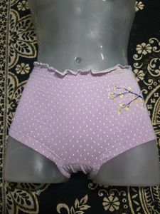 Cute Polka Dot Briefs with Floral Detail