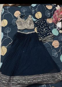 Elegant Navy Blue Lehenga Choli