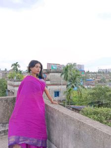 Vibrant Pink Cotton Saree