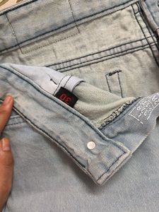 blue rough baggy jean