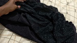 Sparkly Black Ruched Bodycon Dress