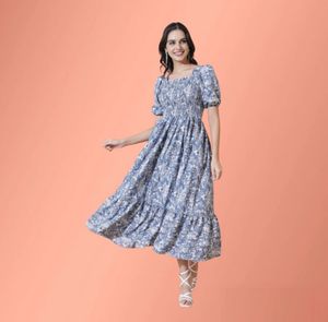 Floral Smocked Midi Dress