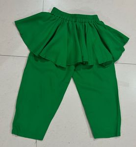 Stylish Green Peplum Pants for Girls