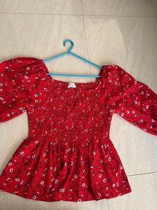 Beautiful Red Peplum Top