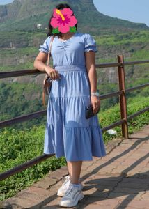 Flowy Blue Midi Dress
