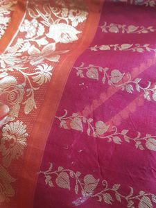 Red pure pattu gold Zarin  Saree