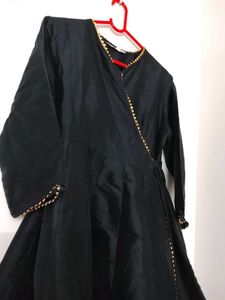 Elegant Black Angrakha Kurta