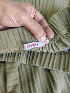 Pleated Palazzos with Tie-Up Waist