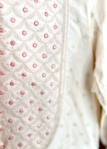 Elegant Cream Kurti with Embroidery