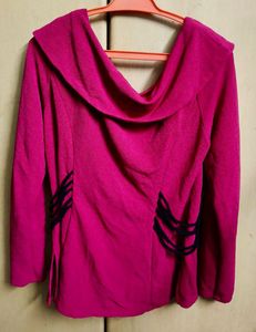 Elegant Pink Cowl Neck Top
