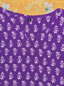 Purple Kurta with White Print