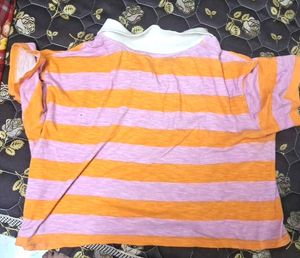 Striped Collared Crop Top