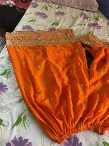 Stunning Orange Kurta sharara Set with Dupatta