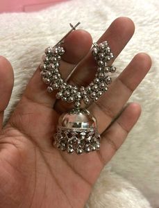 Beautiful Oxidised Silver Jhumka Earrings