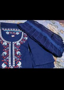 Blue Kurta Set with Shifli &amp; Gotta Work