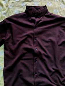 Men's Short Sleeve Striped Textured Shirt