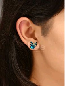Elegant Blue Bow Earrings