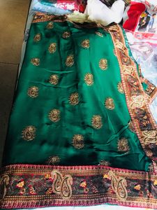 Heavy embroidered saree with Stitched blouse