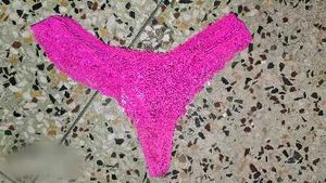 Pink Terrycloth Thong Panty