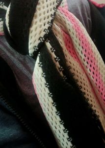 Stylish 🧣 Scarf With White Black And Pink Pattern