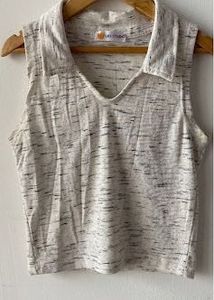 Sleeveless Collared Knit Top
